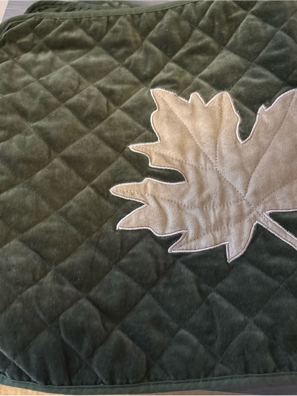 Dark green leaf table runner